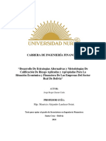 Desarrollo De Estrategias Alternativas y Metodologías De Calificación De Riesgo Aplicadas y Apropiadas Para La  Situación Económica y Financiera De Las Empresas Del Sector  Real De Bolivia