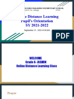 Online Distance Learning Pupil's Orientation SY 2021-2022: Gregorio Paradero Elementary School