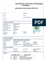 Madan Mohan Malaviya University of Technology, Gorakhpur Registration Form Session (2021-22)