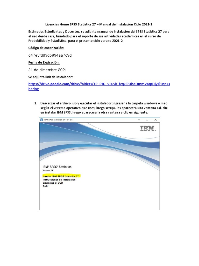 Licencias Home SPSS Statistics 27 - Ciclo 2021-2 | PDF