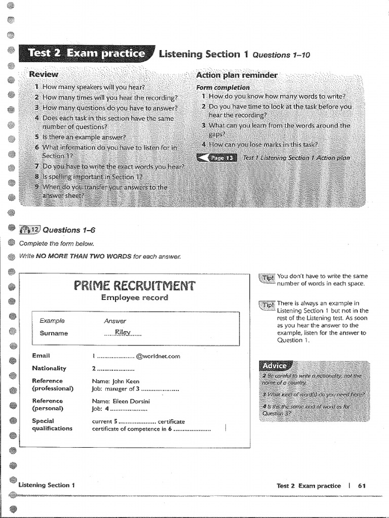 Ielts Listening Practice. Sample 7.2 – LRYMD