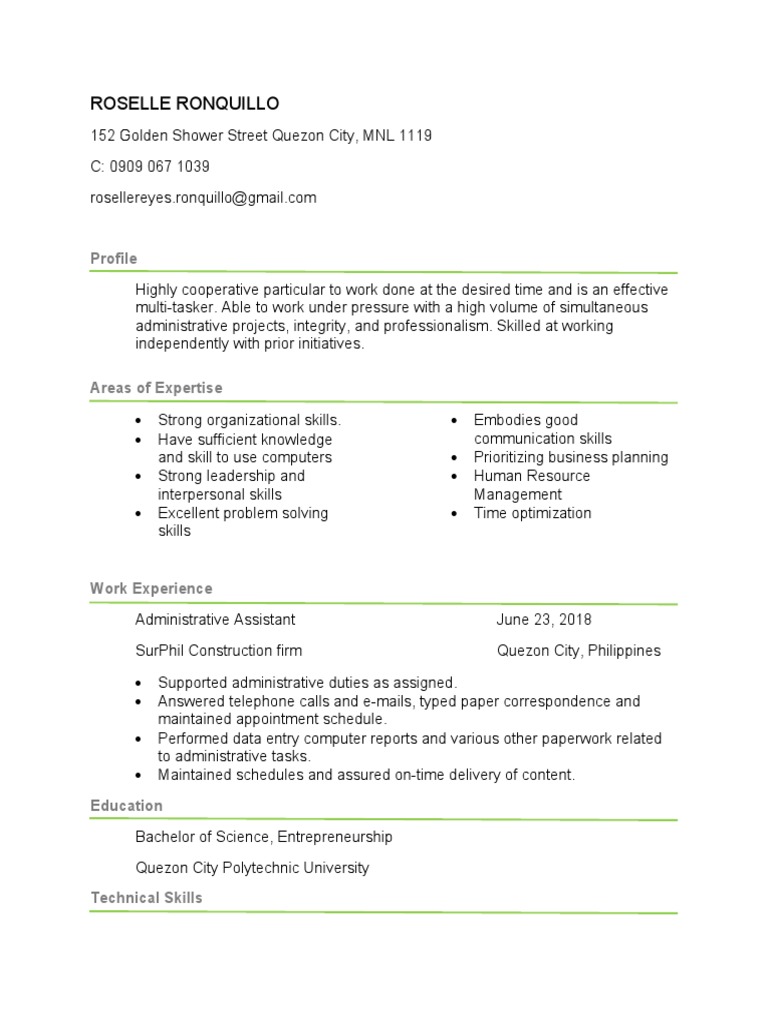 Resume and Application Letter PDF