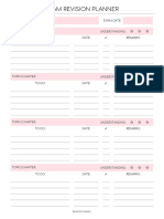 Exam Revision Planner - Pink