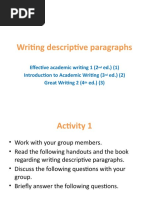 10 Unit 8 Descriptive Paragraphs