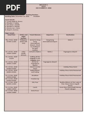 Itinerary