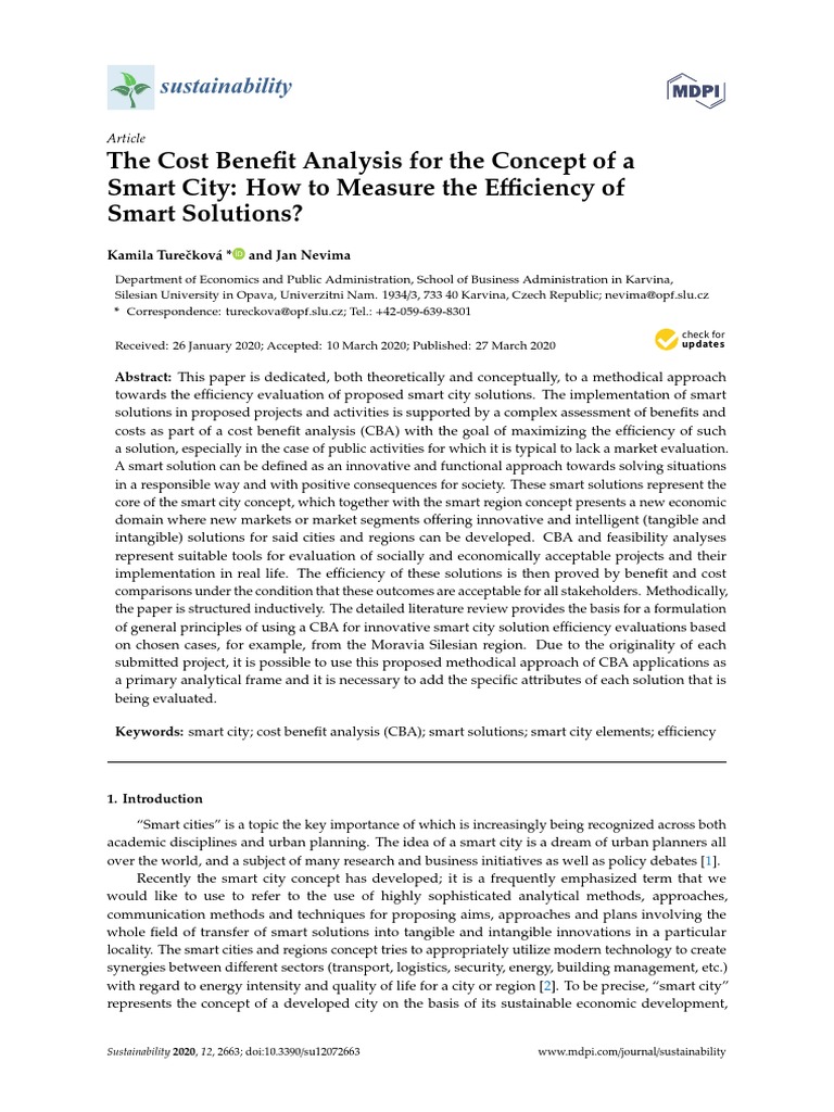 The Cost Benefit Analysis For The Concept of A Smart City How To