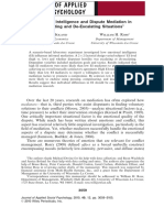 Emotional Intelligence and Dispute Mediation in Escalating and De-Escalating Situations