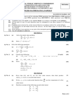 FEDERAL PUBLIC SERVICE COMMISSION COMPETITIVE EXAM APPLIED MATHEMATICS PAPER