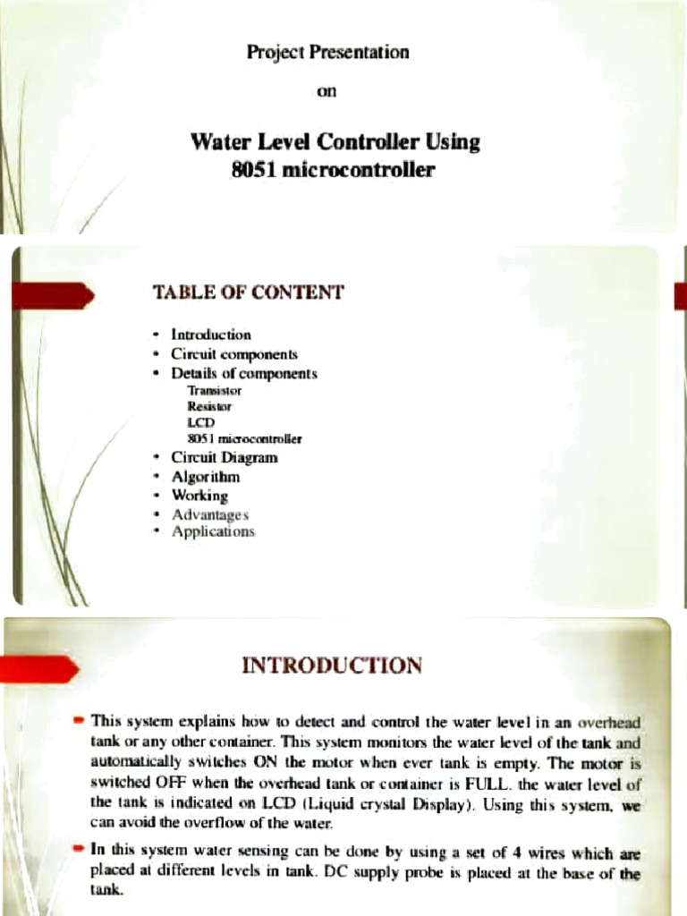 Water Level Controller Using 8051 Microcontroller PDF Transistor