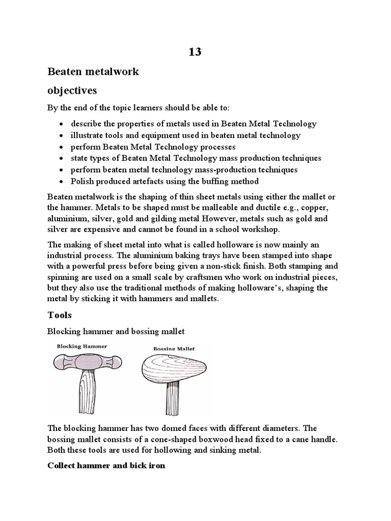 13 Beaten Metalwork PDF Sheet Metal Annealing (Metallurgy)