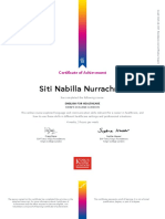 Siti Nabilla Nurrachma: Certificate of Achievement