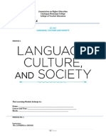 Learning Module: EL 101 Language, Culture and Society