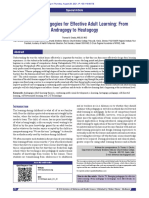 Emerging Pedagogies For Effective Adult Learning: From Andragogy To Heutagogy