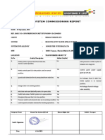 Hvws System Commissioning Report: Status (Yes/No)