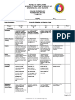 Reflection and Reaction Paper Rubric