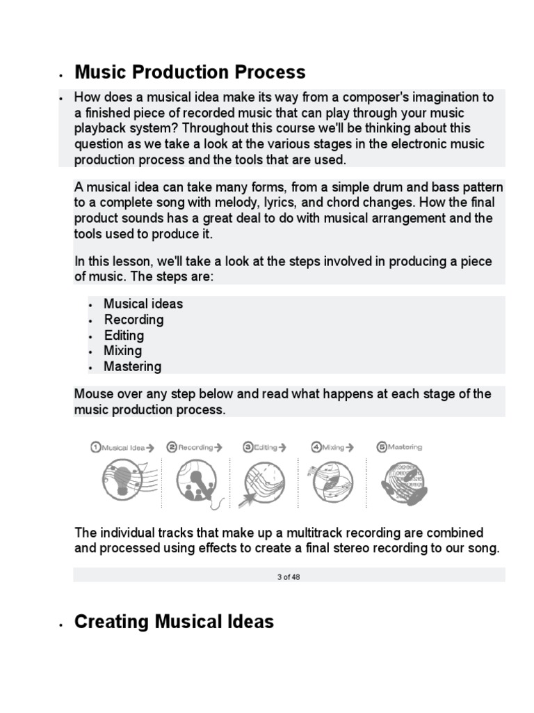 Music Production Process PDF Electrical Connector Usb