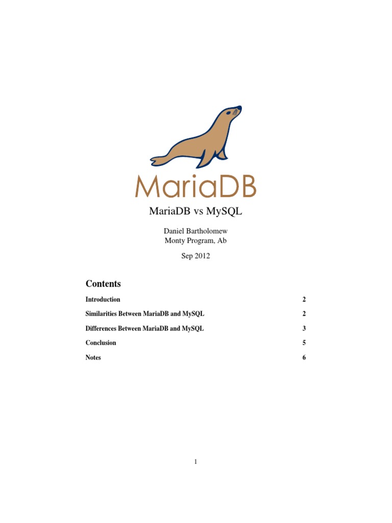 MariaDB vs MySQL: An SEO-Optimized Comparison | PDF | My Sql | Computing