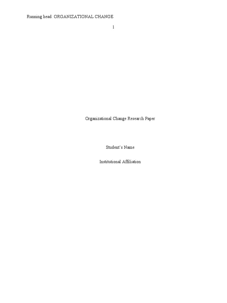 organizational change research paper topics