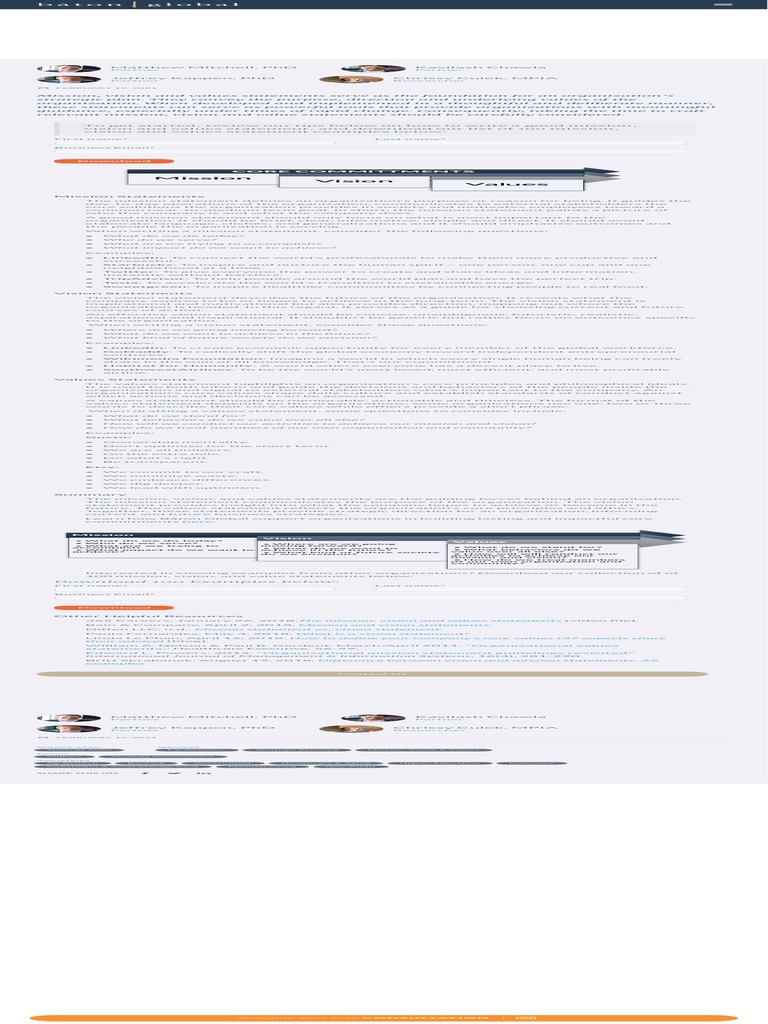 How To Write Mission Vision And Values Statements 100 Examples To