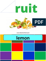 Fruits: lemon, apple, watermelon, coconut, strawberry, pear, kiwi, orange