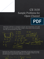 CE 3135 Sample Problems On Open Channel