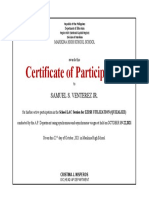 Certificate of Participation Lac Session