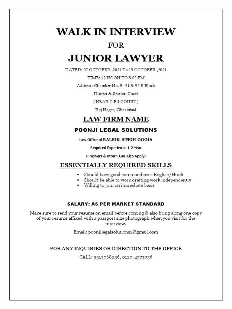 Walk in Interview PDF | PDF