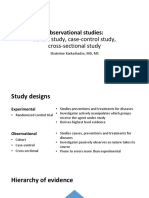 Observational Studies:: Cohort Study, Case-Control Study, Cross-Sectional Study