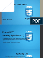 Introduction To CSS: By:-Swarnim Gottlieb Prince Ramanan