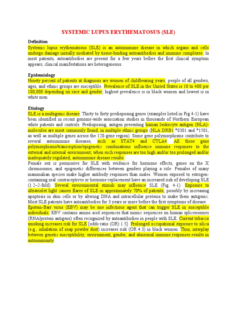Understanding Systemic Lupus Erythematosus | PDF | Immune System | Cytokine