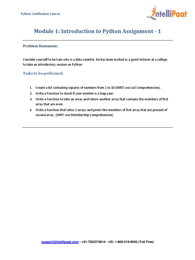 Module 1 Introduction To Python Assignment 1 | PDF