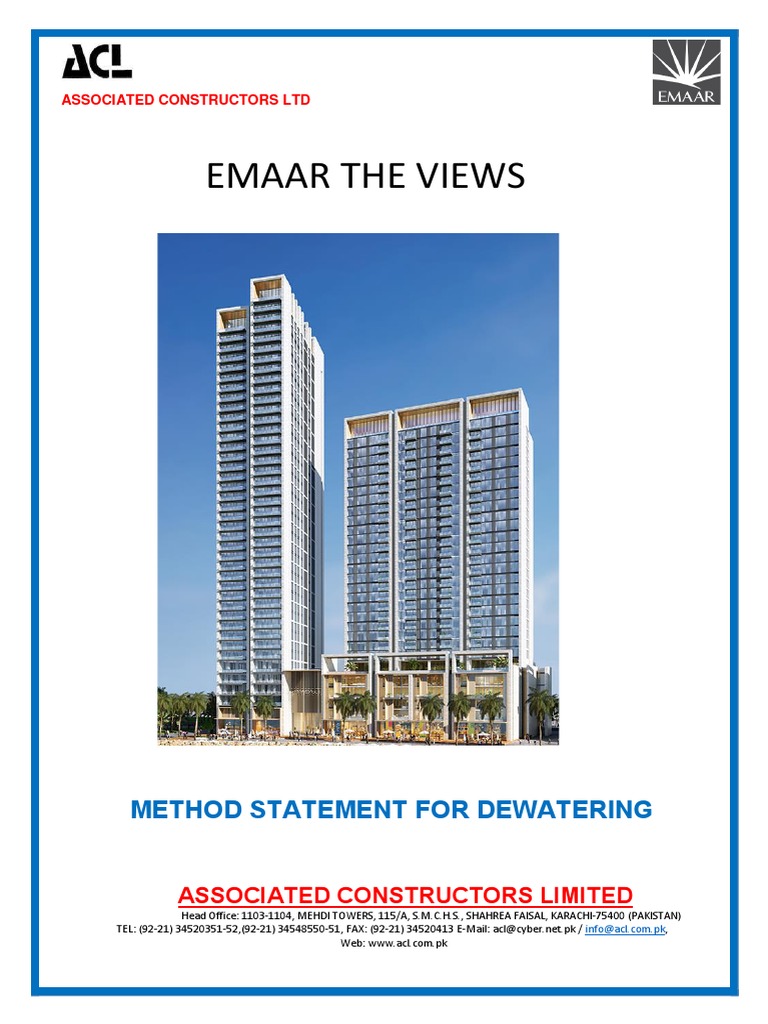 Emaar Dewatering Method Statement | PDF | Pump | Civil Engineering