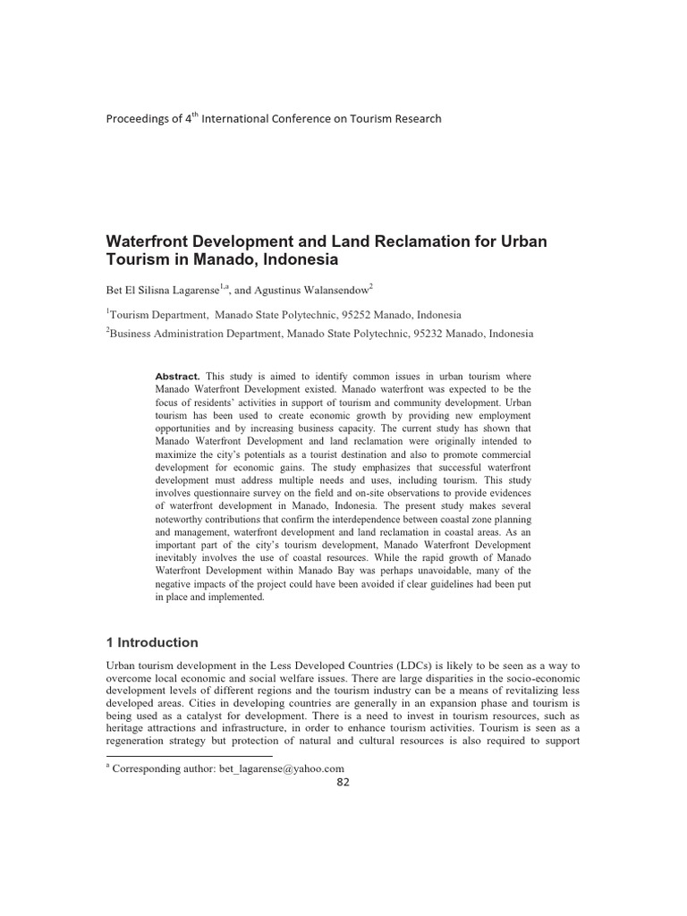 Waterfront Development for Urban Tourism | PDF | Tourism | Survey ...