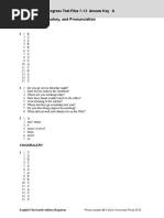 Progress Test Files 7-12 Answer Key A Grammar, Vocabulary, and Pronunciation