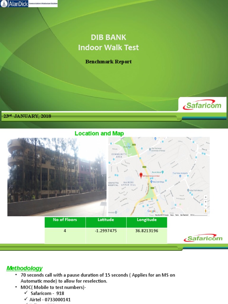 Dib Bank Indoor Walk Test Benchmark Report PDF High Speed Packet