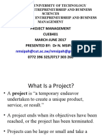 CUT Project Management Overview