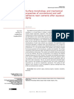 Surface Morphology and Mechanical Properties of Conventional and Self - Adhesive Resin Cements After Aqueous Aging