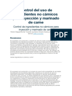 Control Del Uso de Ingredientes No Cárnicos para Inyección y Marinado de Carne