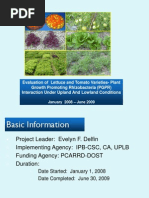 Download Evaluation of lettuce and tomato varieties- Plant Growth Promoting Rhizobacteria PGPR interaction under upland and lowland conditions by UPLB Office of the Vice Chancellor for Research and Extension SN53392059 doc pdf