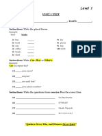 Unit Test 1 - Level 1