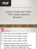 Groups, Rings and Fields: "The Common Algebraic Structures"