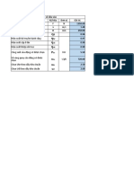 Bảng nhập số liệu tính toán chọn ĐC PPTST 1