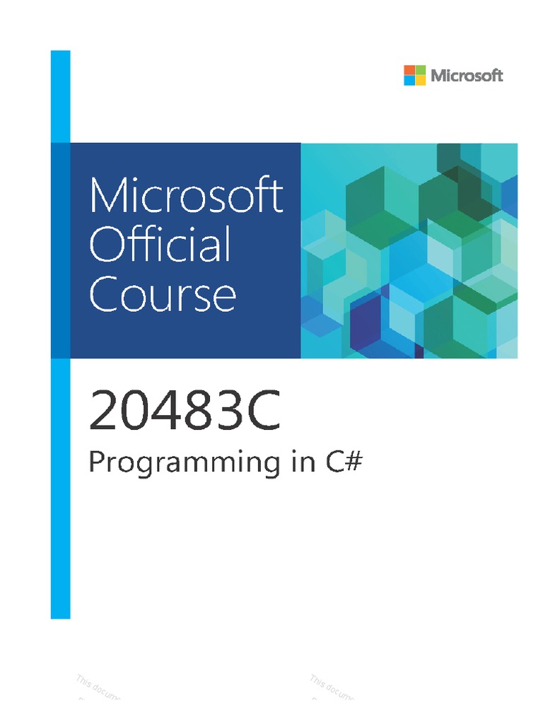 20483C - Programming in C# | PDF | Computing | Information Technology  Management