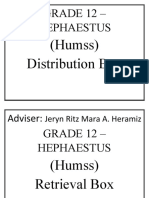 Grade 12 - Hephaestus: (Humss) Distribution Box