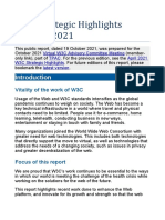 W3C Strategic Highlights October 2021