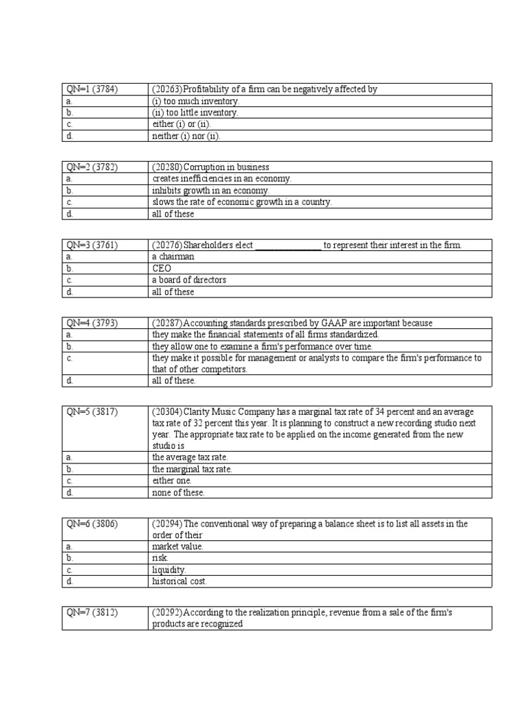 Business Finance Concepts and Questions | PDF | Bonds (Finance ...