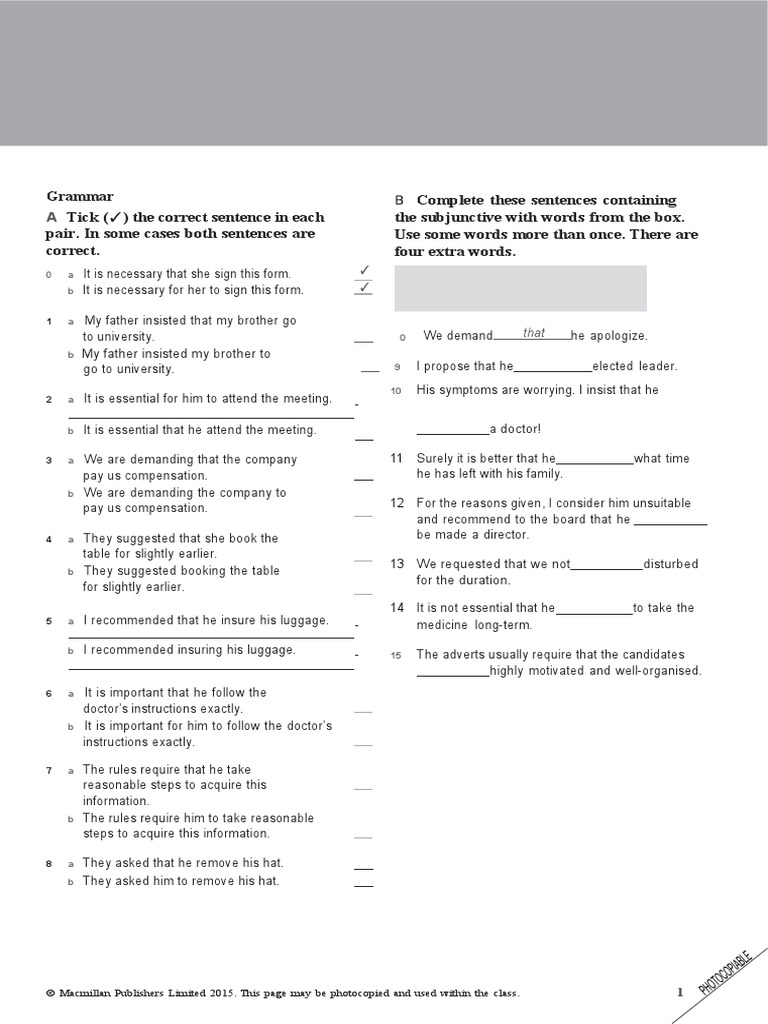 Grammar and Vocabulary Test A | PDF | Cognition | Learning