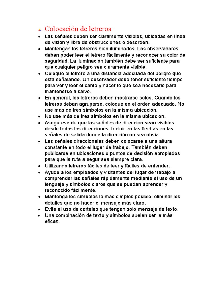 Colocación de Letreros INGLES II | PDF