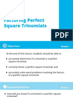 Factoring Perfect Square Trinomials: Lesson 4