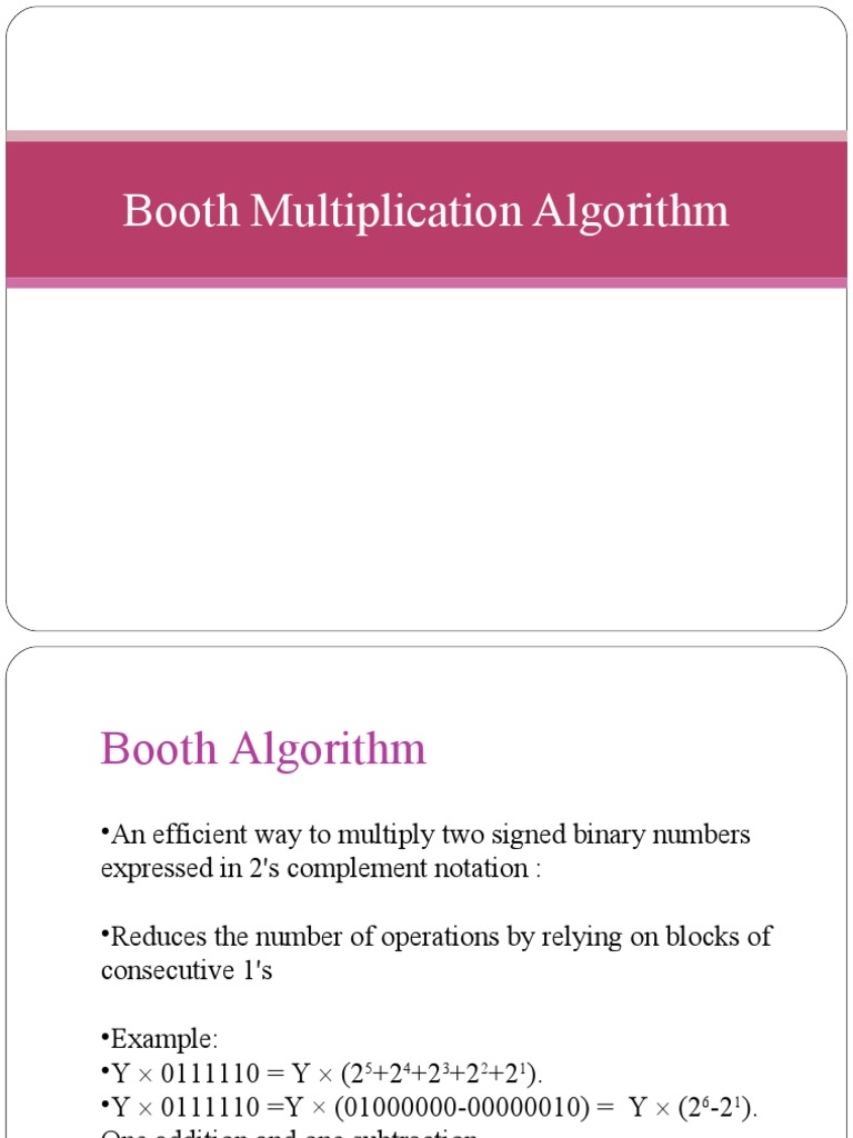 15-Booth Multiplication Algorithm | PDF | Multiplication | Computer Science